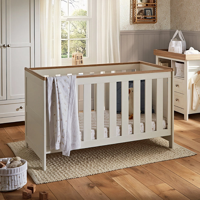 CuddleCo Burford 3 Piece Nursery Furniture Set - White & Oak