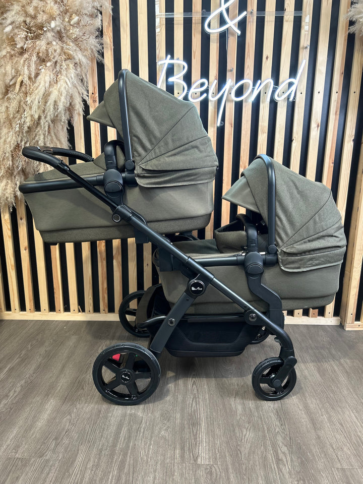 PRE LOVED Silver Cross Wave Twin Travel System - Cedar