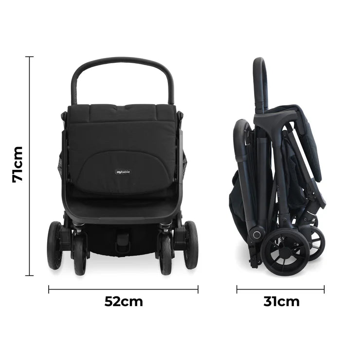 My Babiie MBX7 Plus Auto-Fold Stroller - Black