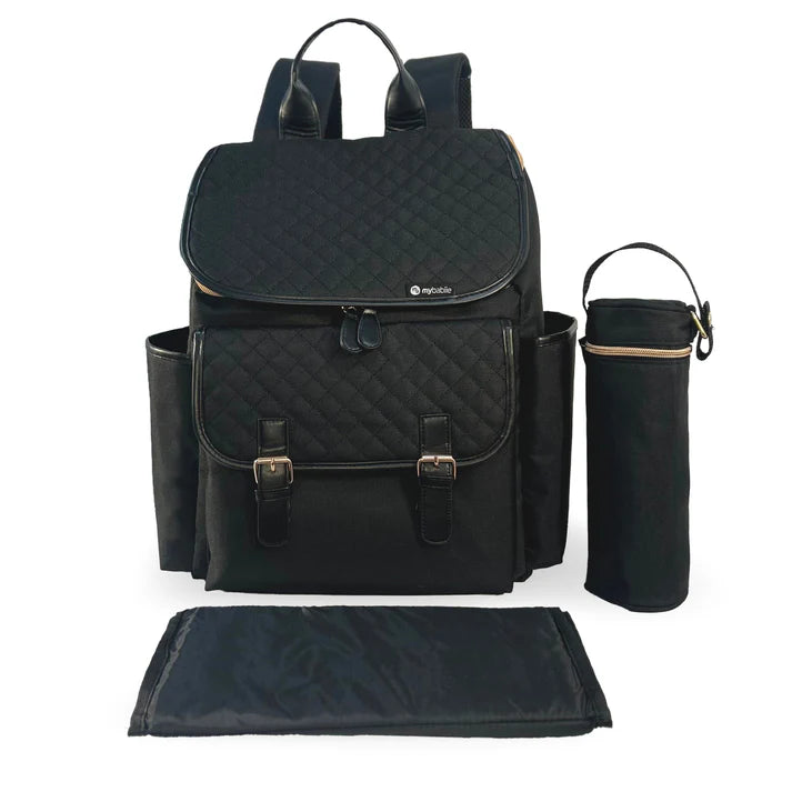 My Babiie Backpack Changing Bag - Black Quilted
