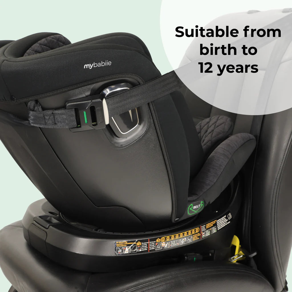 My Babiie MBCSSPINTT i-Size (40-150cm) Spin Car Seat - Black Melange