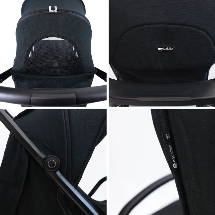 My Babiie MBX7 Plus Auto-Fold Stroller - Black