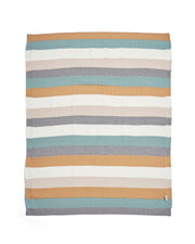 Mamas & Papas Nursery Bedding Small Knitted Blanket – Blue Multi Stripe