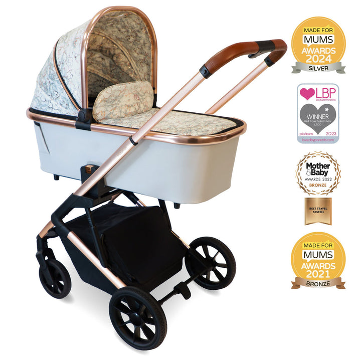 My Babiie MB500i Dani Dyer Rose Gold Marble iSize Travel System