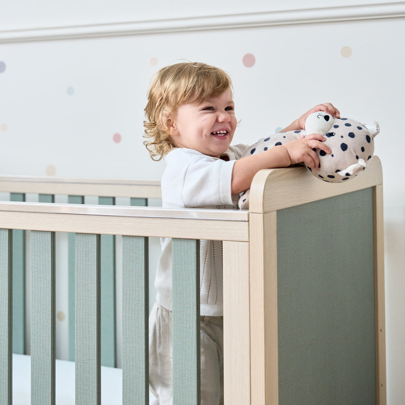 Tutti Bambini Kuba Cot Bed - Golden Oak & Sage Weave