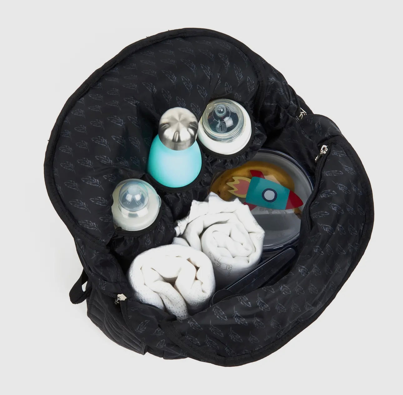 Inca Quilted Baby Changing Backpack - Quilted Black