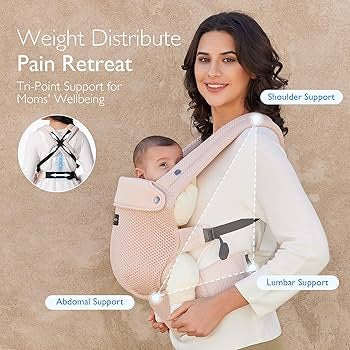 Momcozy Baby Carrier Newborn to Toddler Air Mesh - Pink