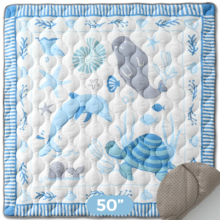 Momcozy Baby Portable Play Mat - Ocean Blue