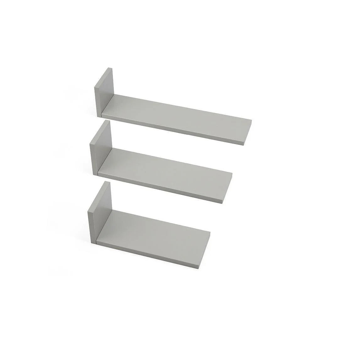 Tutti Bambini Rio Set of Three L-Shaped Wall Shelves - Dove Grey