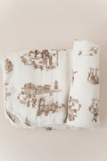 The Gilded Bird Western Toile Bamboo Baby Blanket