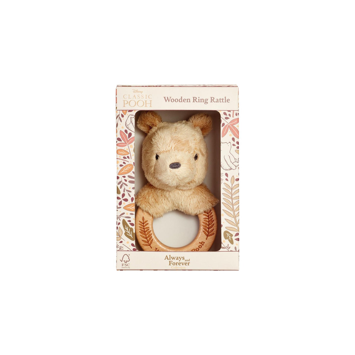 Disney Classic Pooh Always and Forever Wooden Ring Rattle