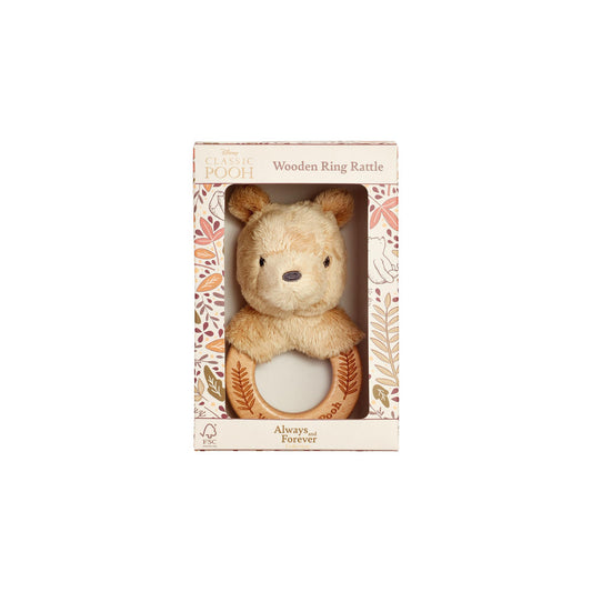 Disney Classic Pooh Always and Forever Wooden Ring Rattle