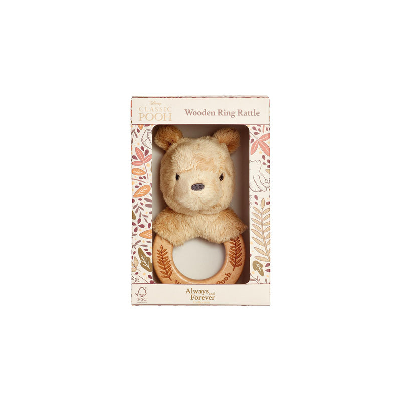 Disney Classic Pooh Always and Forever Wooden Ring Rattle