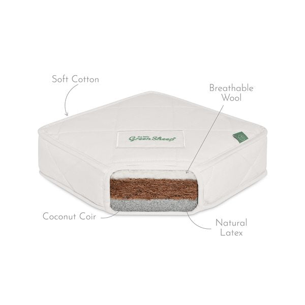 The Little Green Sheep Twist Natural Cot Mattress 70x140cm
