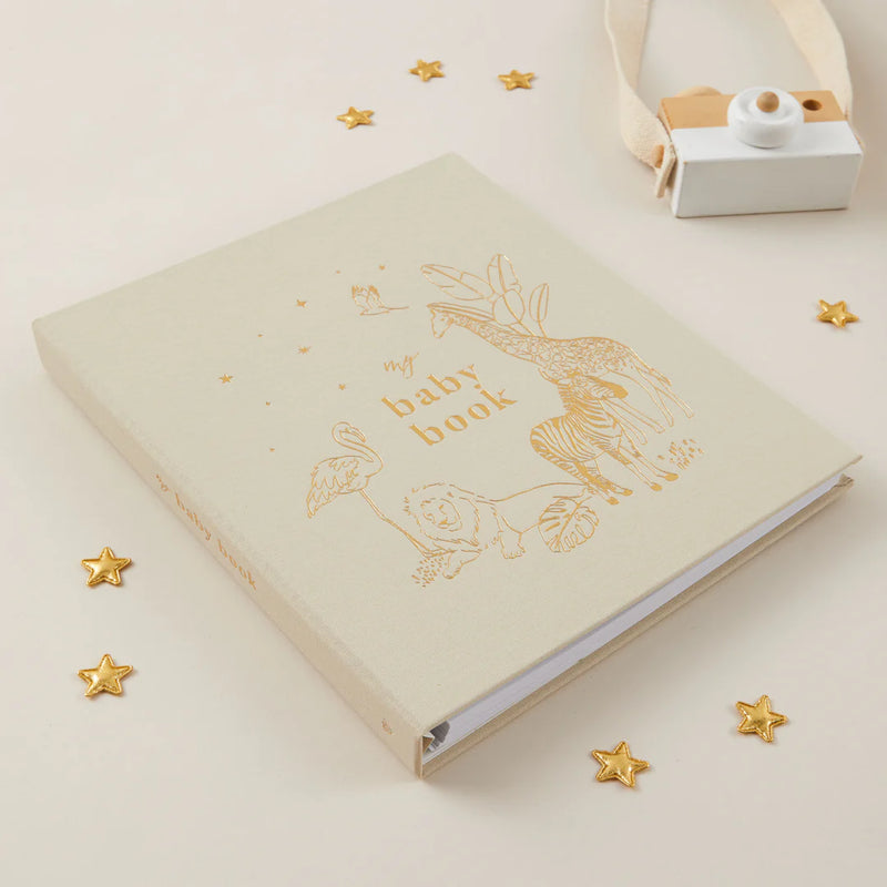 Blush & Gold My Baby Book - Baby Memory Book - Safari