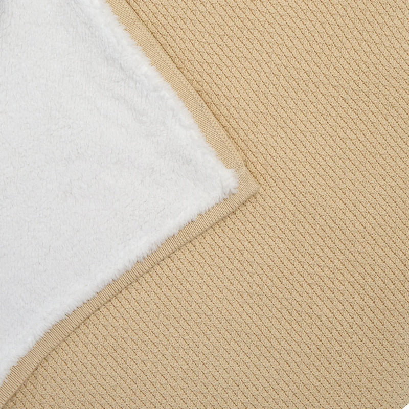 Clair De Lune Organic Knit Sherpa Blanket - Cream