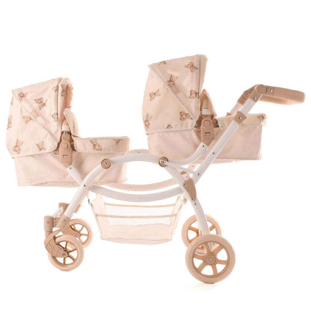 Roma Teddy Twin Dolls Pram – Bambinosandbeyond - Main Image