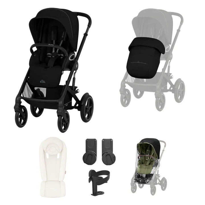 Cybex Talos S Lux 8 Piece Bundle - Moon Black