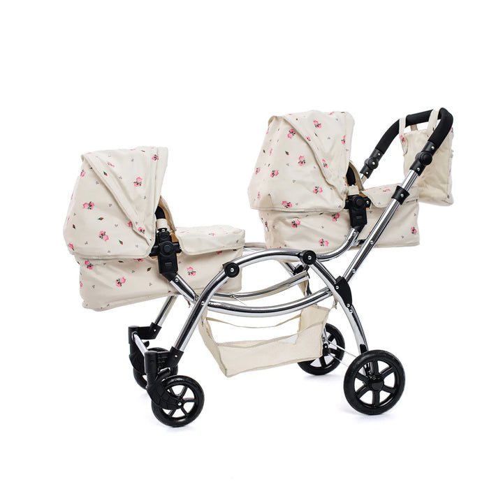 ROMA DARCIE TWIN DOLLS PRAM - CREAM 3+ YEARS 88CM