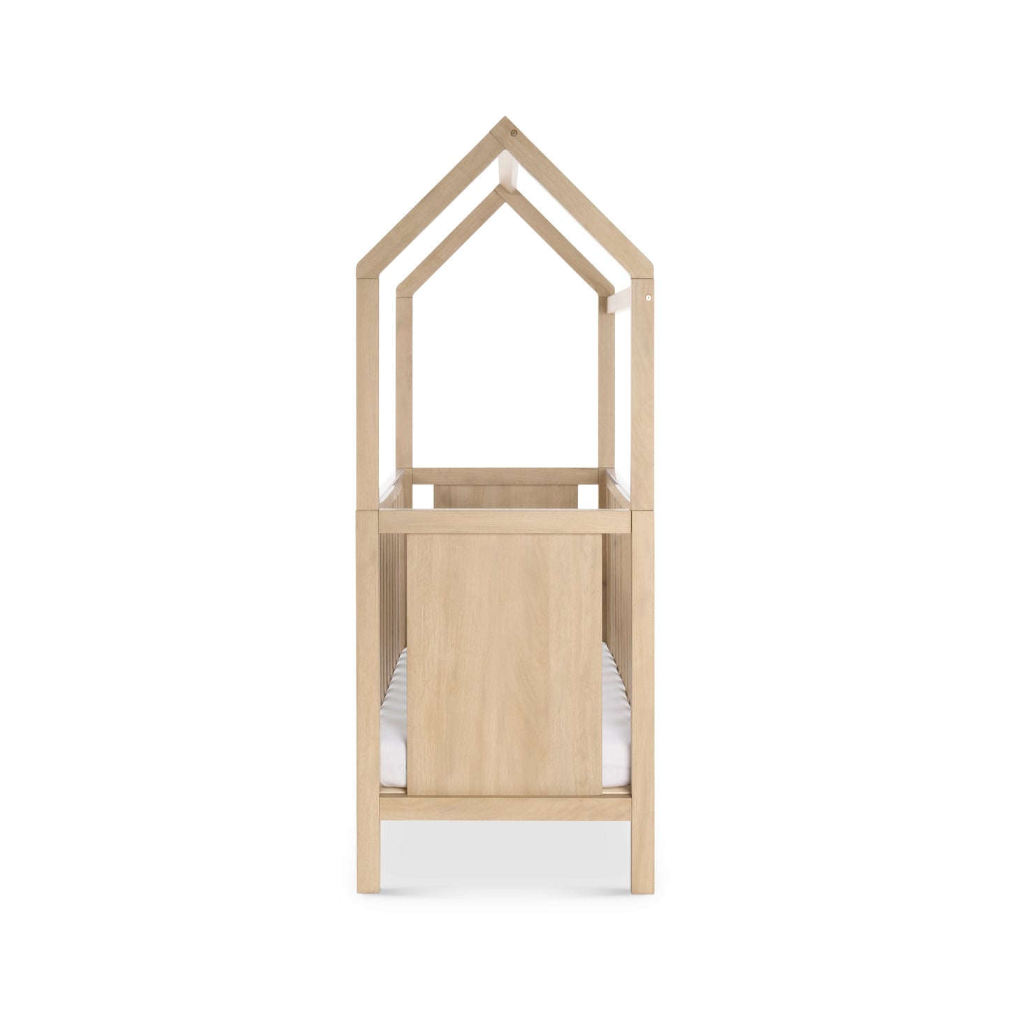 Tutti Bambini Casa 3 in 1 Mini Cot Bed + Roof Accessory Pack + Pocket Spring Mattress - Harvest Oak