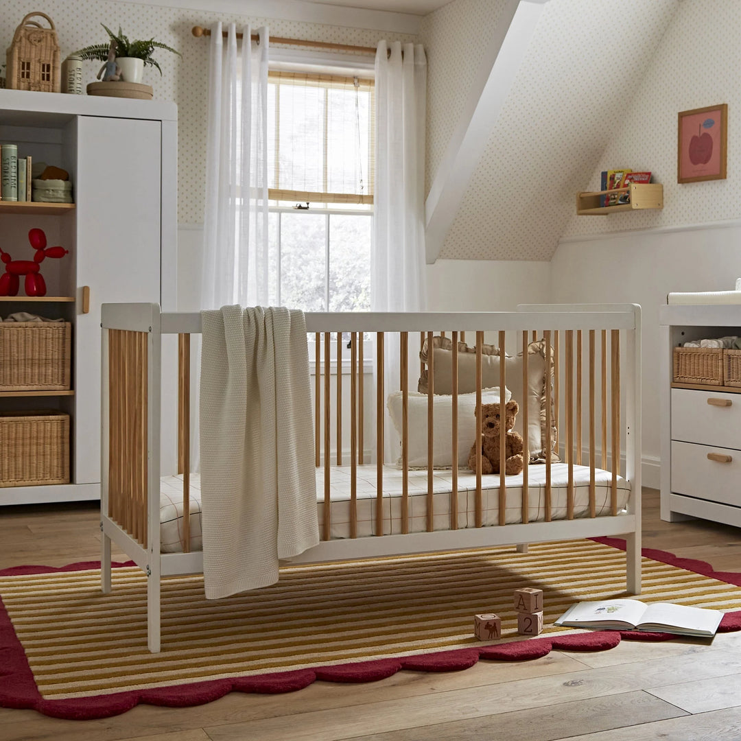 Cuddleco Nola 3 Piece Nursery Furniture Set - White & Natural