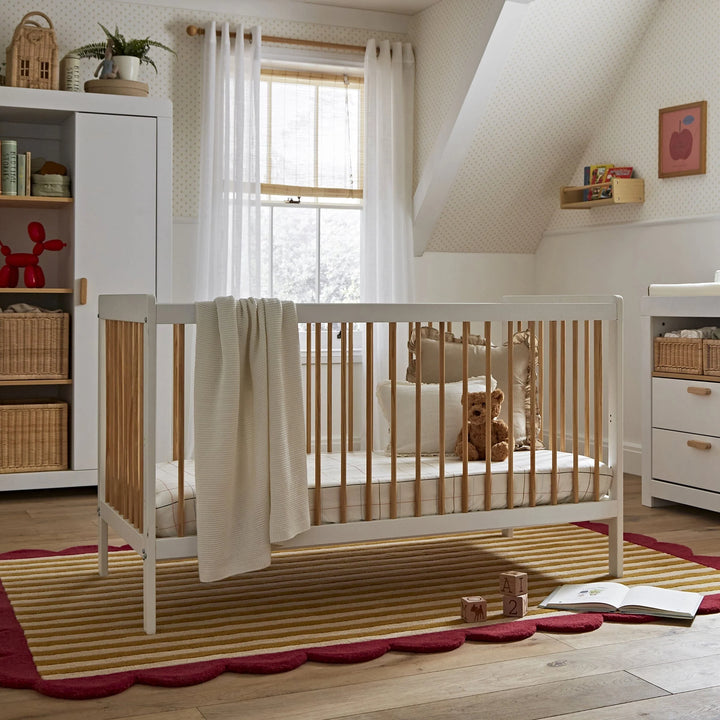 Cuddleco Nola 3 Piece Nursery Furniture Set - White & Natural