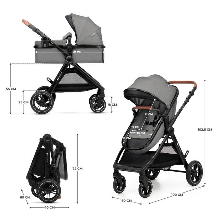Kinderkraft Esme Luxury Newborn Travel System & Home Bundle - Grey