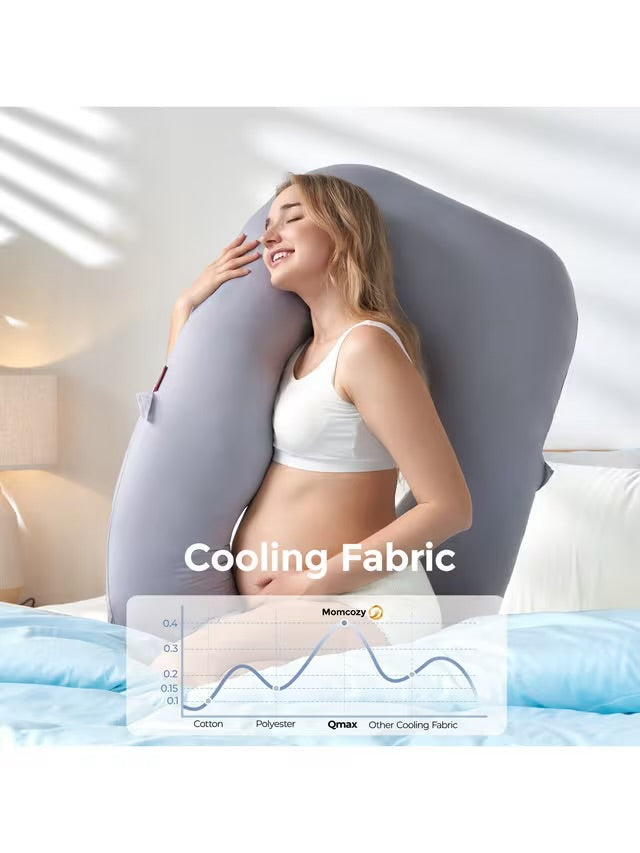 Momcozy Dreamlign U Pro Cool Feeling Maternity Pillow - Grey