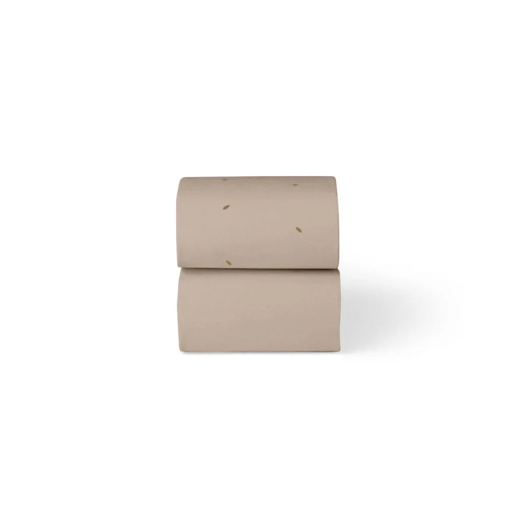 The Little Green Sheep Organic Moses Basket Fitted Sheets - Truffle/Cocoa Rice