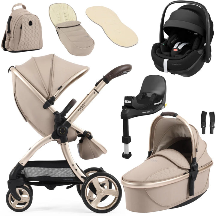 Egg3 Luxury Bundle with Maxi-Cosi Pebble 360 Pro i-Size Travel System - Feather