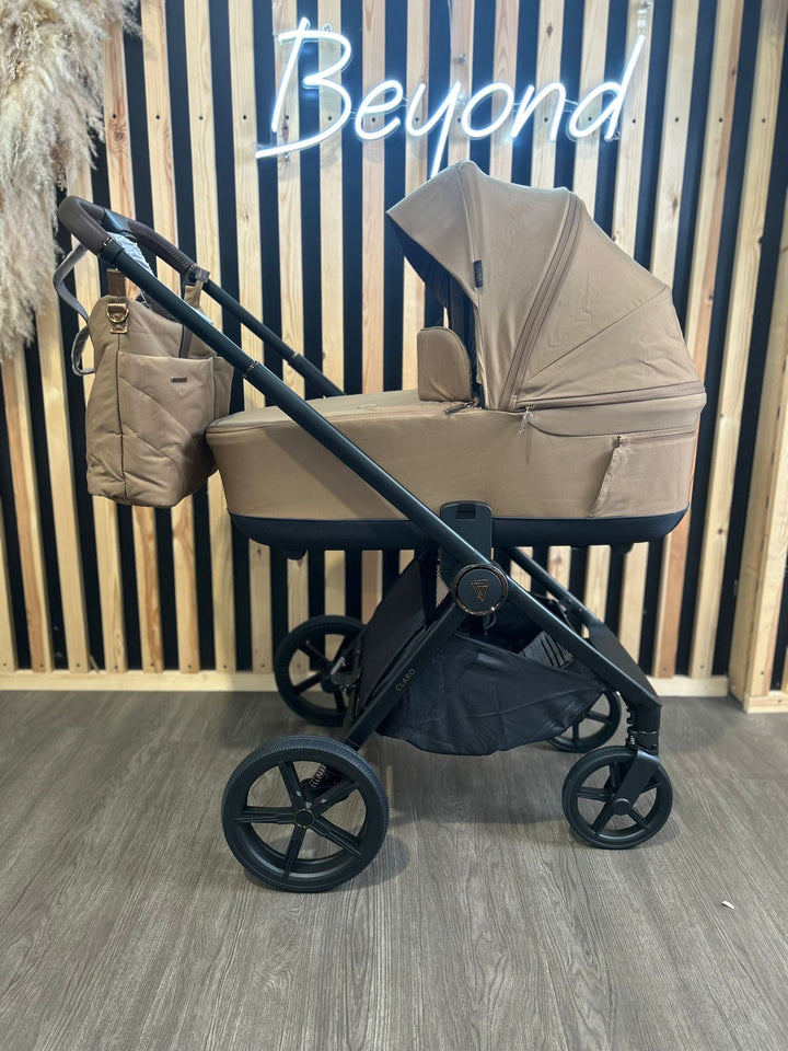 EX DISPLAY Venicci Claro 2-in-1 Travel System Bundle With Pushchair And Carrycot - Caramel