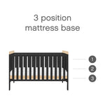 Tutti Bambini Rio Cot Bed, Changer and Mattress – Slate Grey/Oak