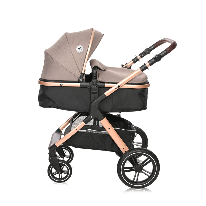 Lorelli Viola 3in1 Travel System Inc Spirit Car Seat - Beige/Gold