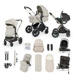 Ickle Bubba Stomp Luxe Elements Edition 16 Piece Pram & Radial Spin Car Seat Bundle - Moonbeam