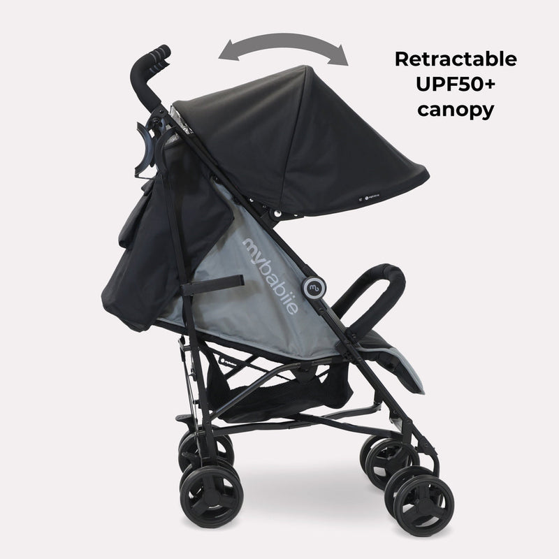 My Babiie MB02 Plus Lightweight Stroller - Black/Grey