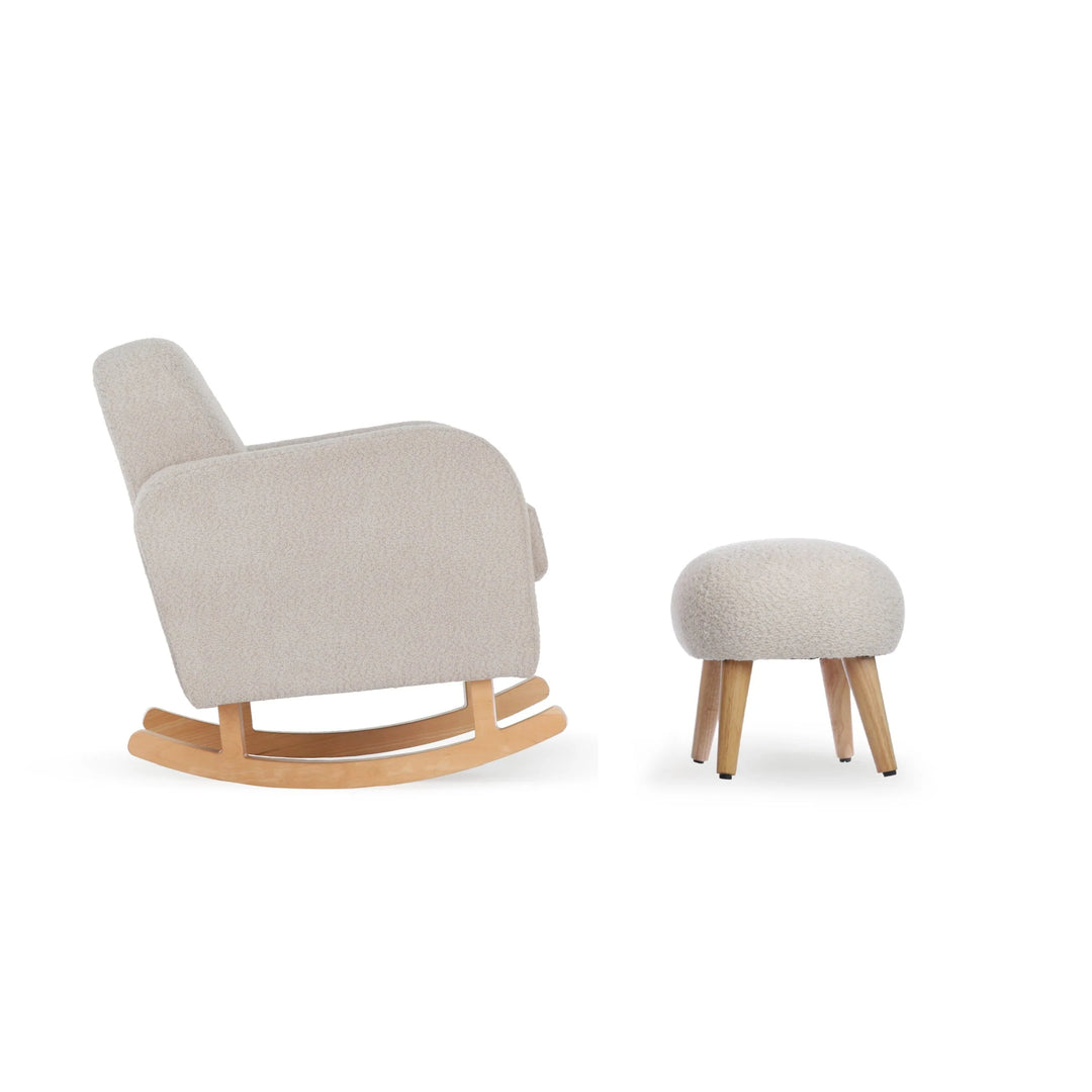 CuddleCo Etta Nursing Chair & Foot stool - Boucle Mushroom