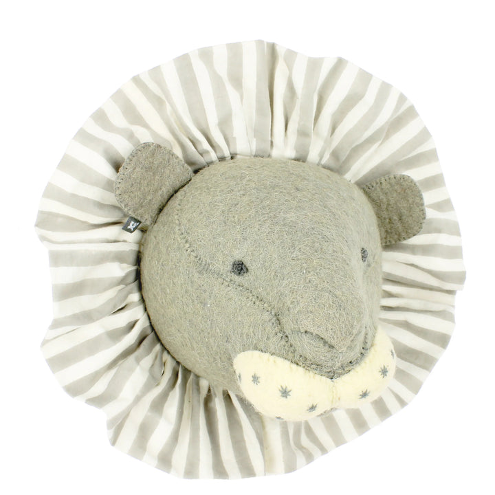 Fiona Walker Lion with Vintage Ruff Head Mini - Grey