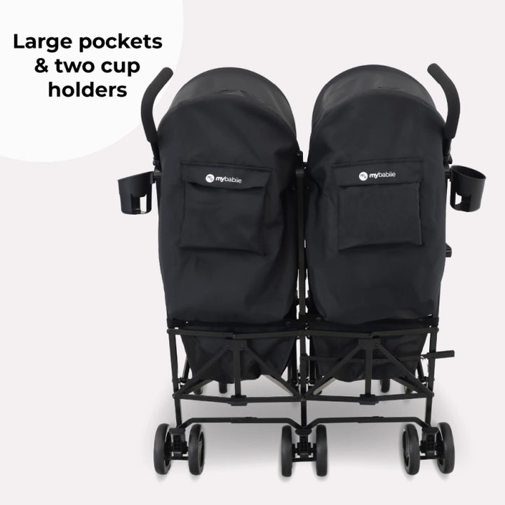 My Babiie MB12 Lightweight Twin Stroller - Black