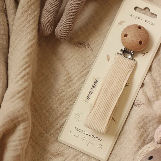 Avery Row Pacifier Holder - Cream Corduroy