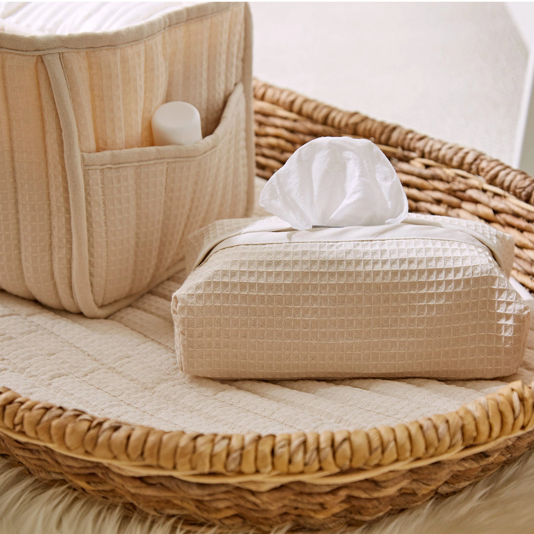 CuddleCo Nappy Caddy Set - Cashmere Waffle