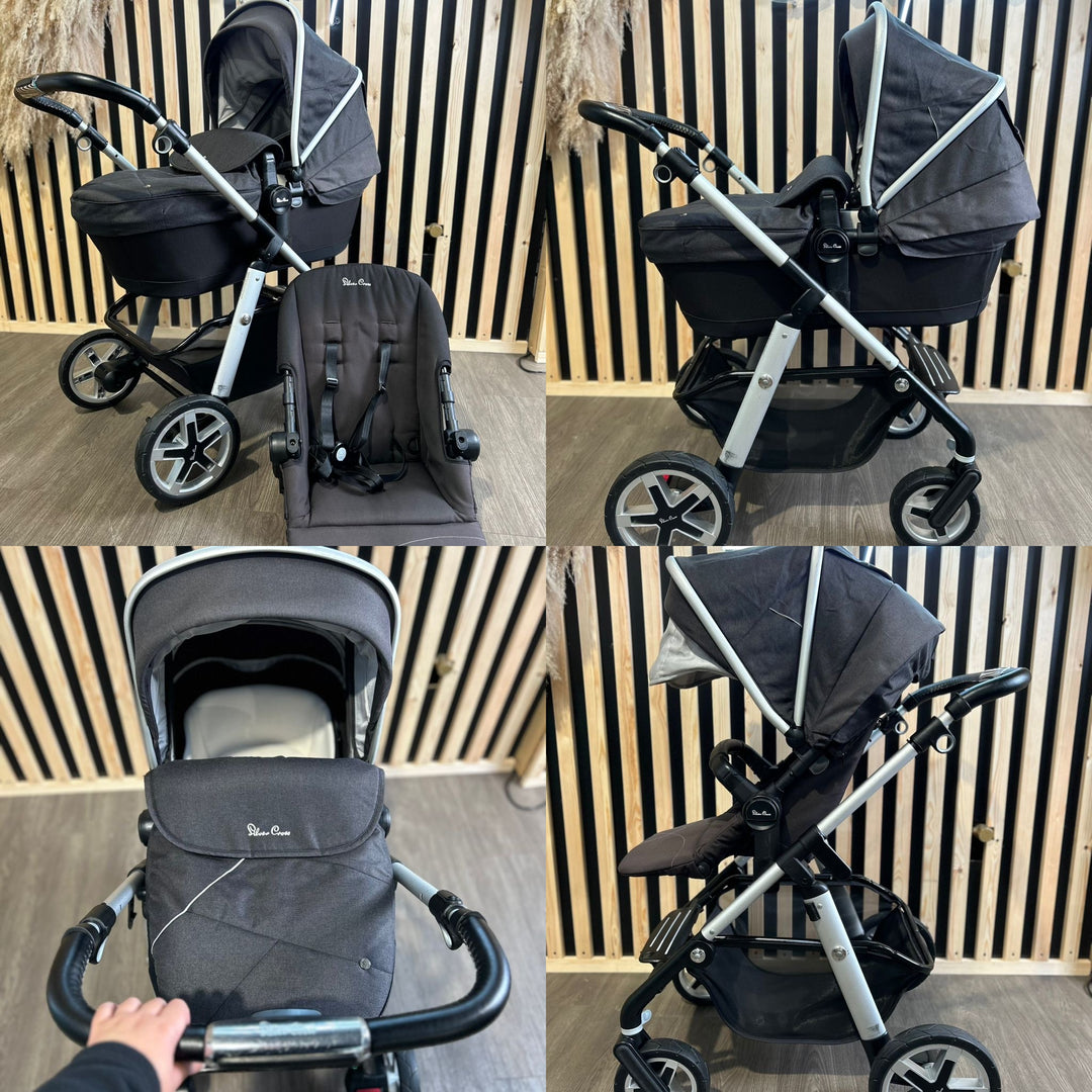 PRE LOVED Silver Cross Pioneer Pram & Pushchair - Onyx