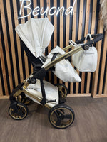 EX DISPLAY Junama Diamond 3in1 Travel System - Fluo Individual White & Gold