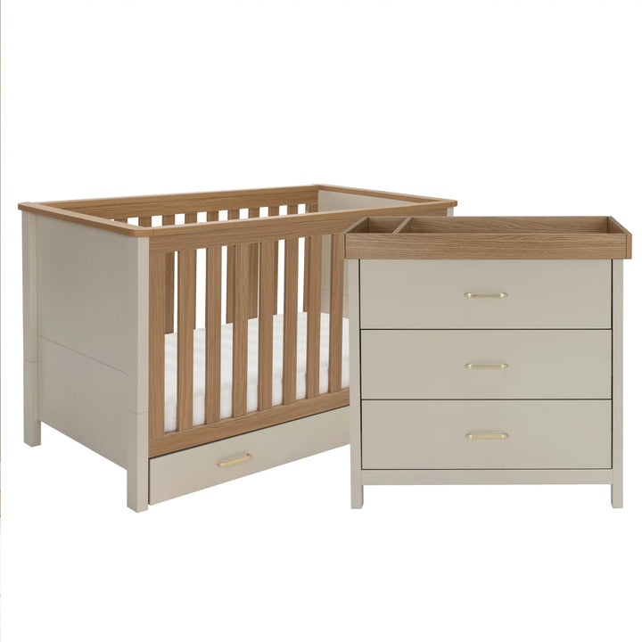Babymore Mira 2 Piece Nursery Room Set – Cashmere Warm Oak