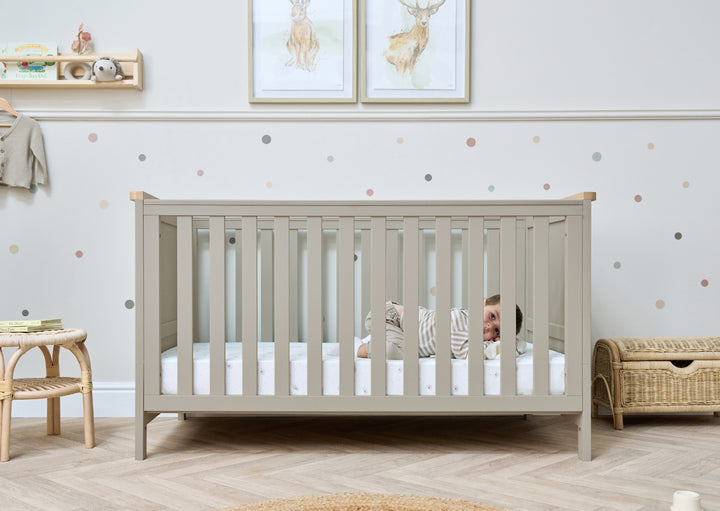 Tutti Bambini Misha Cot Bed - Mushroom & Golden Oak