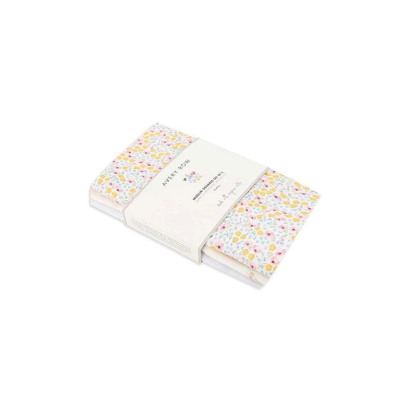 Avery Row 3 Pack Organic Baby Muslin Squares - Wildflower Garden