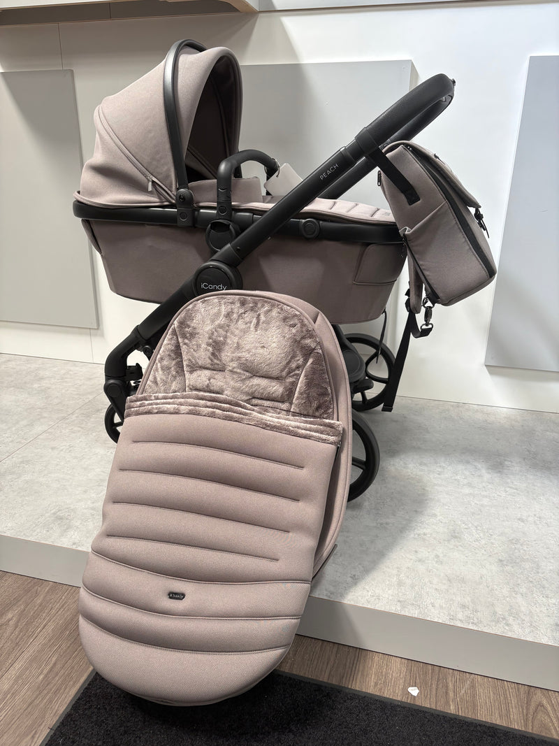 EX DISPLAY iCandy Peach 8 Pram, Pushchair + Accessories - Porcini