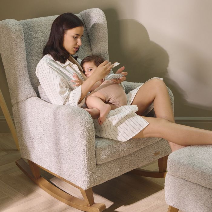 Tutti Bambini Harper Rocking Chair & Footstool - Mushroom