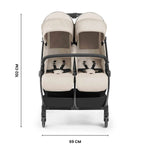 Ickle Bubba Aries Double Autofold Stroller - Stone