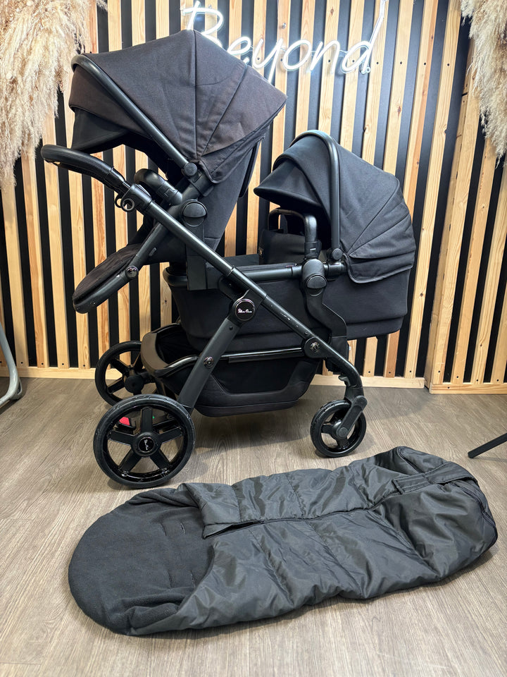 PRE LOVED Silver Cross Wave Double Pushchair - Onyx