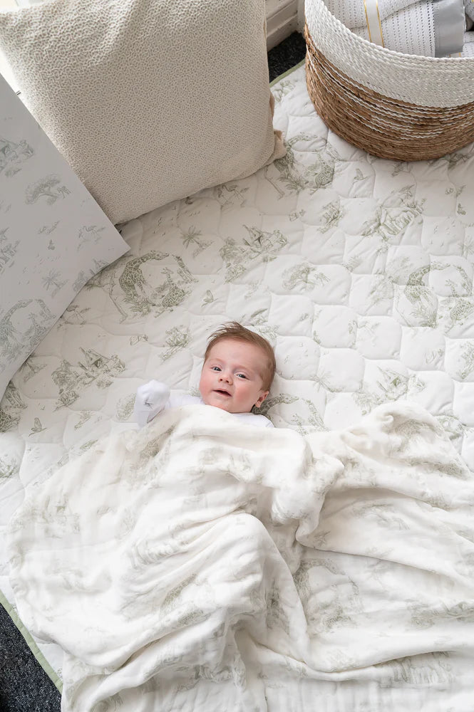 Gilded Bird Safari Toile Quilted Playmat